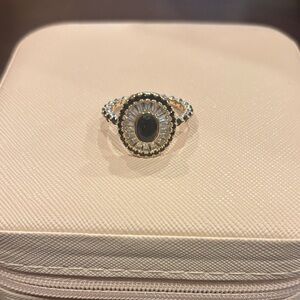 Black Onyx on Gold Ring